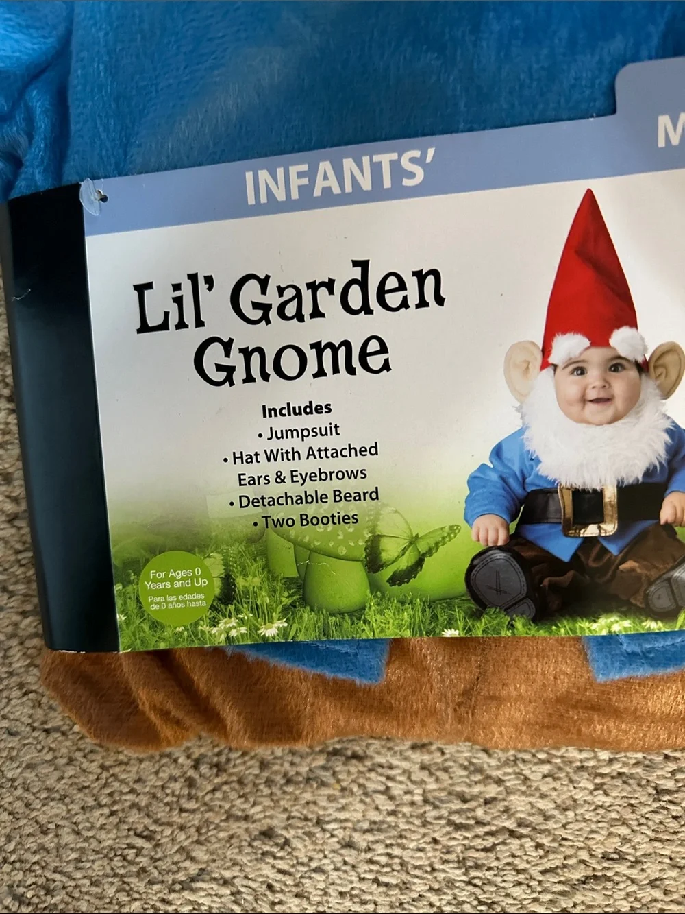 Lil' Garden Gnome Infant Costume - Red Hat & Blue Outfit